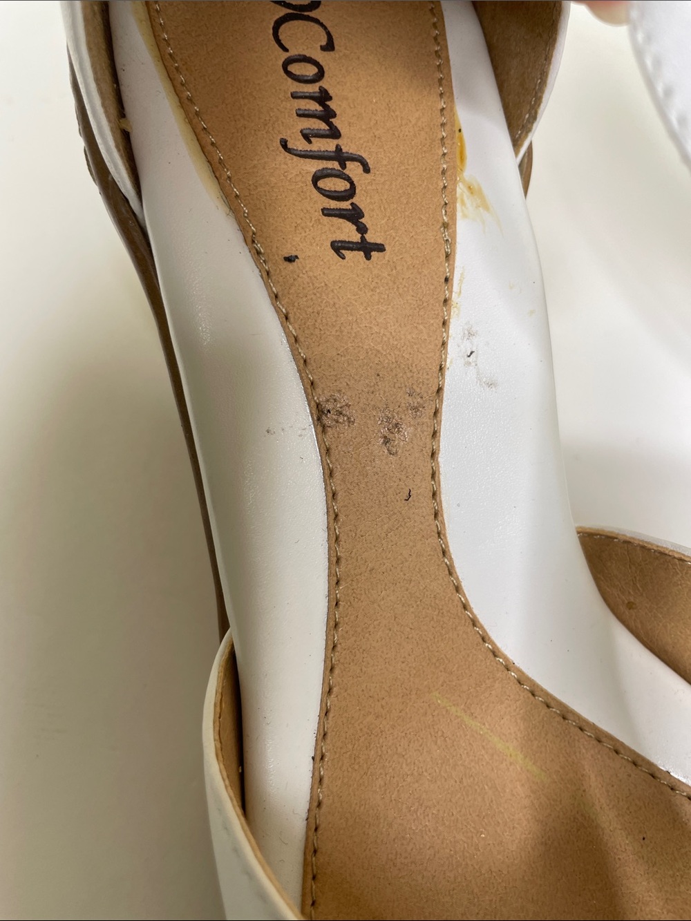 I LOVE COMFORT White Leather T-Strap Cushioned Insole Kitten Heel Sandals 7.5M - Picture 5 of 13